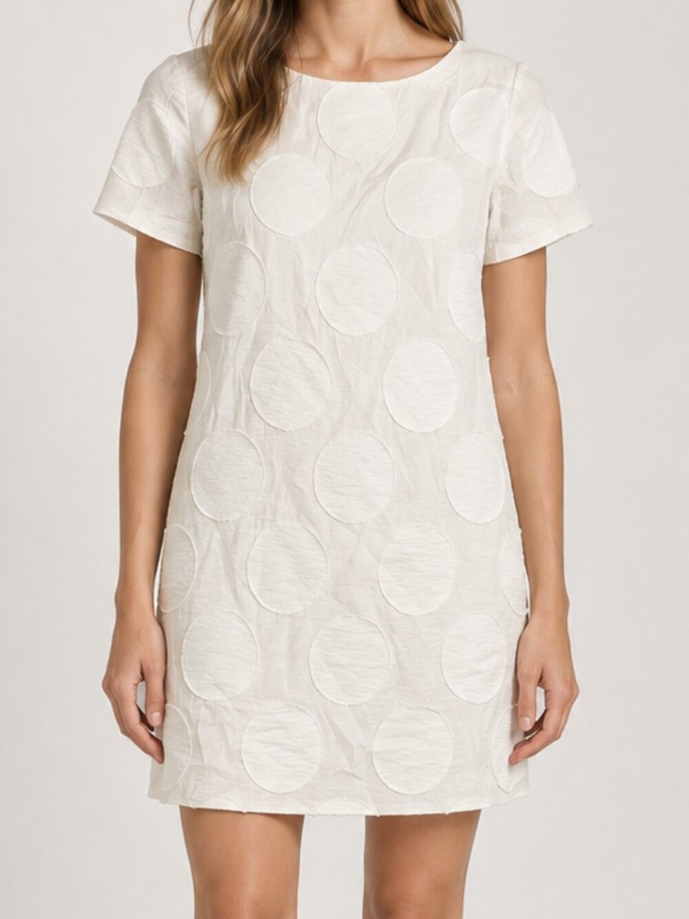 Alice + Olivia Jacquard Circle Short Sleeve Mini Dress